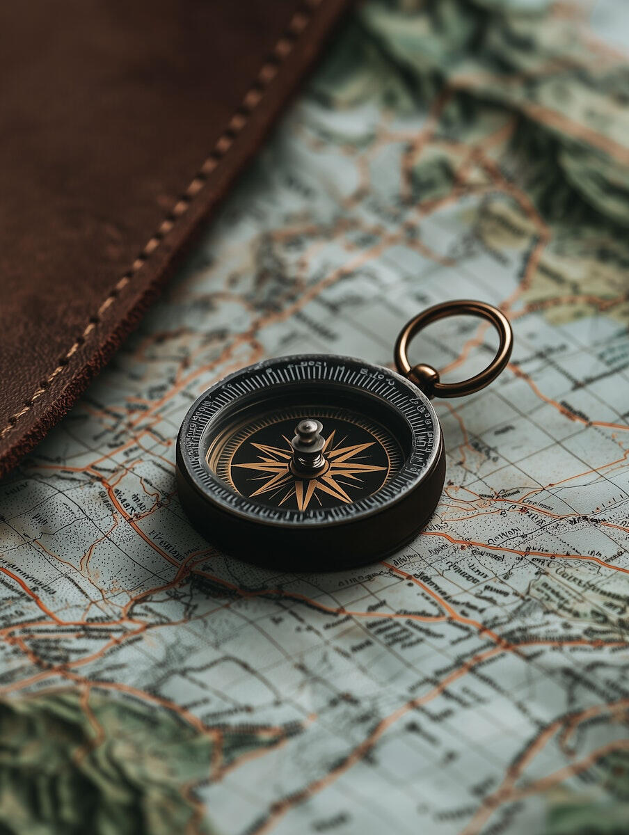 Compass on a map representing strategic CTO guidance